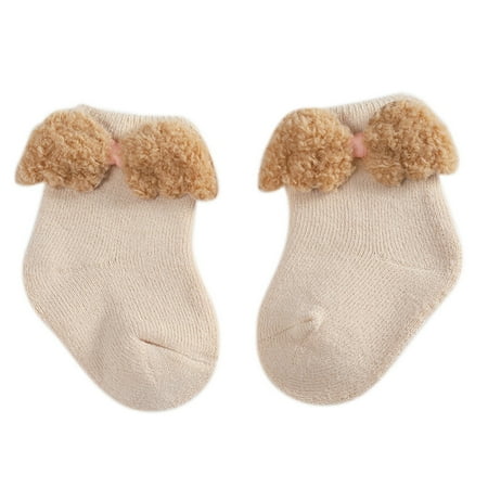 

kpoplk Christmas Socks For Kids Kids Winter Warm Toddlers Boys Girls Children Princess Side Cute Cartoon Kids Christmas Socks(Khaki)