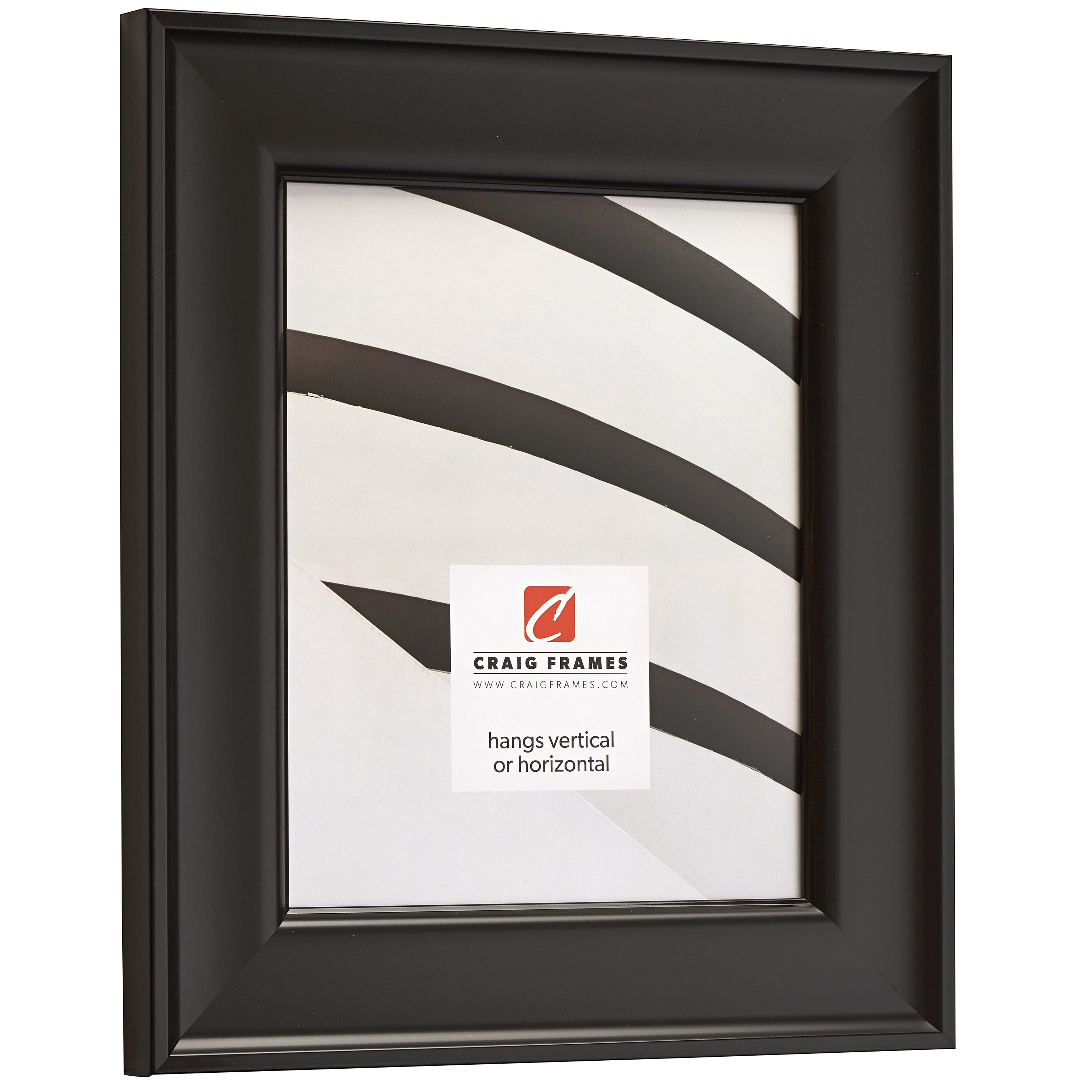 Craig Frames Resilience, 18x24 inch Black Picture Frame Matted for a 12x18 Photo