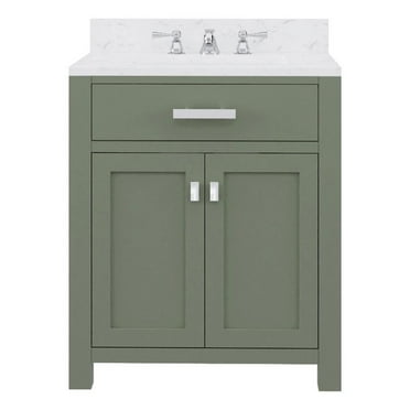 Water Creation Madison 30" Wood Single Bathroom Vanity in Green/White