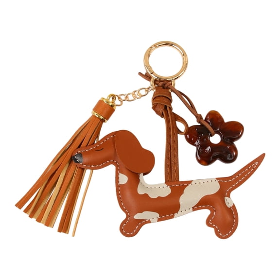 Stylish Retro Puppy Accessory For Purse Or Keychain Featuring Double Stitched Craftsmanship Dachshund Keyring