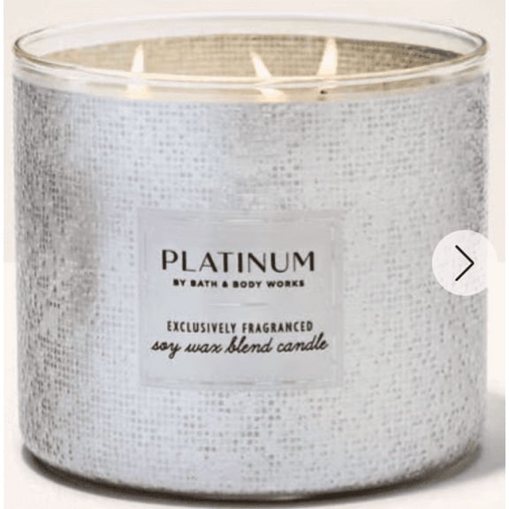 Bath & Body Works Platinum 3-Wick Candle, Exclusively Fragranced, Soy Wax Blend