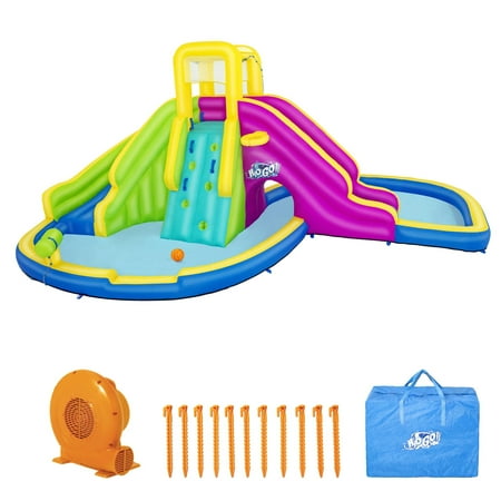 H2OGO! Funfinity Splash Kids Outdoor Inflatable Mega Water Park with Blower