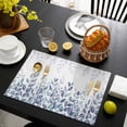 thumbnail image 3 of Spring Blue Eucalyptus Placemats Set of 8, Botanical Green Leaf Country Placemats for Dining Table, Place Mats for Kitchen Tabletop, Waterproof Wipeable Dining Table Mats Set, 3 of 9