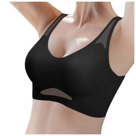 HYSYSB Sports Bras for Women balconette Bras for Women breathable Sports Bra bras for Women wireless Bra Super Gather Bra Anti Sagging Breasts Support Pushup Lifting Bras Women seamless Black L