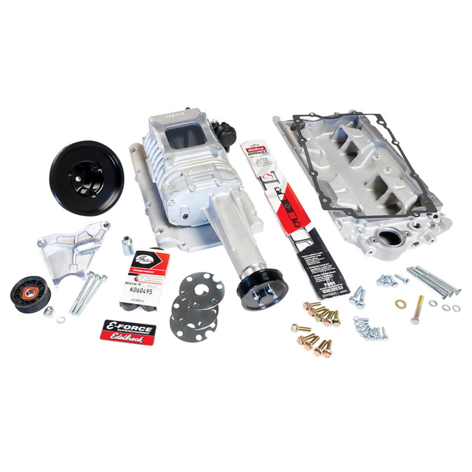 Edelbrock 1551 E-Force Supercharger System; H122 TVS; Conventional Cyl. Head Bolt Pattern; 500+ HP; Does Not Incl. Carb;