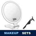 thumbnail image 2 of 30X Magnifying Mirror, Travel Hand Mirrors with Handle - Double Side Handheld Mirror with 1X 30X Magnification & Adjustable Handle/Stand, Foldable Travel Vanity Mirror for Makeup (Clear), 2 of 8