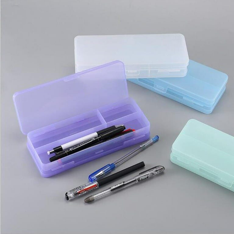Wmkox8yii Clearancepencil Box Pen Pencil Case Pencil Bag Stationery Pencil Pouch,Translucent Pencil Case Student Storage Multifunctional Double-Sided Plastic