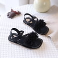 thumbnail image 6 of Ymyiu Baby Sandals Girl Infant Baby Girls Sandals Summer Leather Bowknot Soft Anti-Slip Rubber Sole Toddler Walkers Shoes Size 13.5 (Black,Little Kids 13.5), 6 of 6