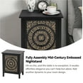 thumbnail image 5 of COZAYH 2-Drawer Fully-Assembled Flower Motif Nightstand for Small Spaces, French Country, Modern, Distressed Finish, Gold & Black, 5 of 9