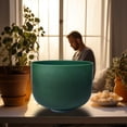 thumbnail image 4 of TOPFUND 432Hz Aqua F# Note Crystal Singing Bowl Thymus Chakra 10 inchHeacy duty carrying case and Suede Stick, 4 of 7