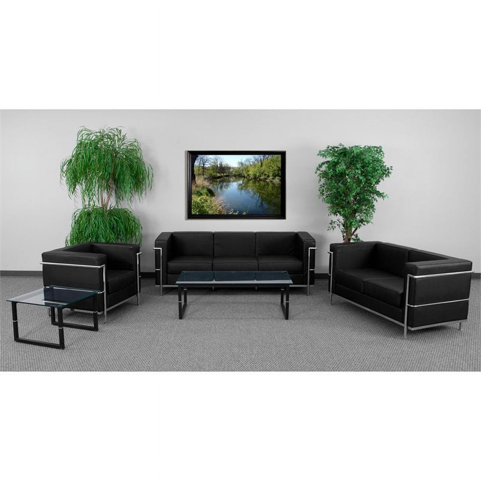 Flash Furniture Hercules Regal Series Reception Set in Black - image 5 of 5