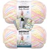 Bernat Baby Blanket Yarn - Big Ball 10.5 oz - 2 Pack Bundle with Patterns Pitter Patter