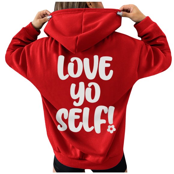 Crop Hoodie Women Blocked Sweatshirts Women Sweatshirt Pullover Hoodie Sweater Shirt plus Size Pullover Hoodies Ladies Loose Casual Hooded Color-Blocking Long-Sleeved Printed Pocket Red L