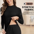 thumbnail image 4 of COMFREE Mock Neck Thermal Underwear Set for Women Ultra Soft Long Johns Top and Bottom for Cold Weather, 4 of 7