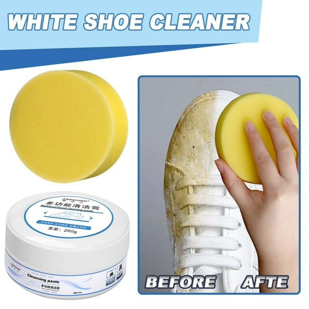 Crema para limpiar zapatos | Quitamanchas sin lavado para zapatillas y zapatos blancos | Fórmula blanqueadora suave para lona, cuero y calzado deportivo