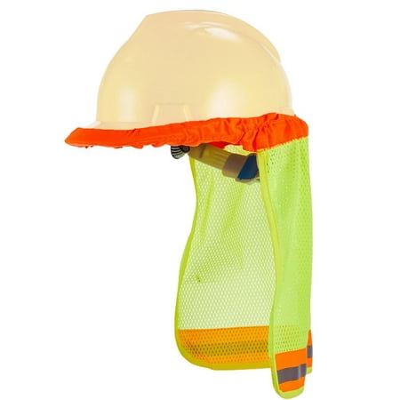 

Julam Hard Hat Sun Shade Brim - Foldable Sun Neck Shield - High Visibility Safety Helmets Brim Reflective Strips Design Full Brim Mesh Sun Shade for Construction Vacation Summer