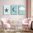 thumbnail image 3 of Canvas Poster Children's Room Wall Painting Set Watercolor Animal Theme Giraffe Bear Elephant Illustration Dream Sky Baby Room Decoration Three-piece Set Artwork Baby Space, 3 of 6