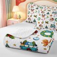 thumbnail image 4 of Manfei Cute Xmas Pink Christmas Quilt Full,Winter Holiday Full Bedspread Sets,3 Pieces,1 Coverlet and 2 Pillowcases, 4 of 7