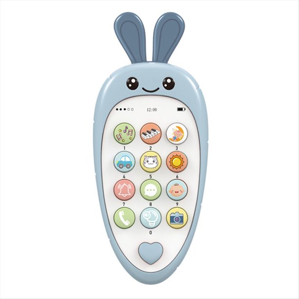 Juguete para Teléfono Celular para con Educación Temprana y Música, Teléfono Falso Educativo de Aprendizaje para Niños, Juguete Sensorial para Niños Azul