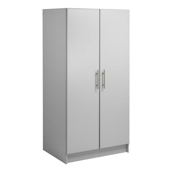 Pemberly Row 32 inch Light Gray Engineered Wood Wardrobe Cabinet
