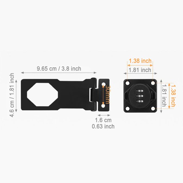 JJKBVCLO No Hole Punching Combination Lock Set 3 Digit Password Hasp Locks Alloy Cabinet Door Lock Keyless Cabinet Lock With Screws Door Slide Lock Privacy Lock For Small Doors Cabinets 2ml