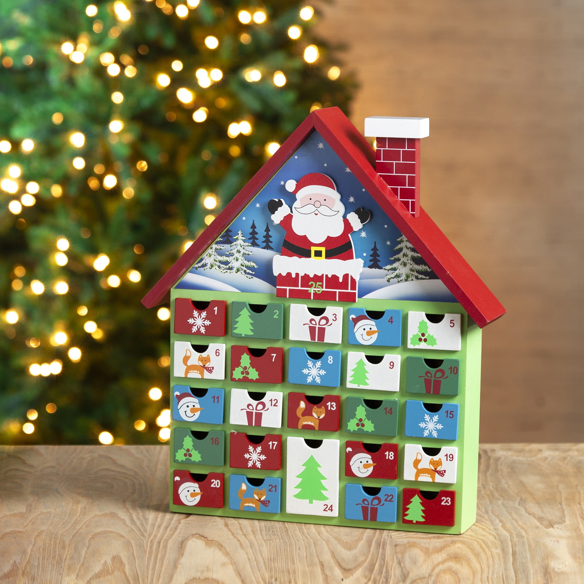 PARISLOFT Wood Christmas Reindeer Shaped Wall Christmas Countdown