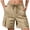 Khaki, variant on Zylanna Women's Cargo Shorts with Multi-Pockets & Drawstring, Elastic Waist Breathable Stretchy Casual Twill Bermuda Shorts for Outdoor Army Green