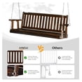 thumbnail image 2 of JTAOT Heavy Duty 880 LBS 5 FT Wooden Porch Swing Outdoor, Outdoor Hanging Swing Bench (5 FT, Rustic), 2 of 7