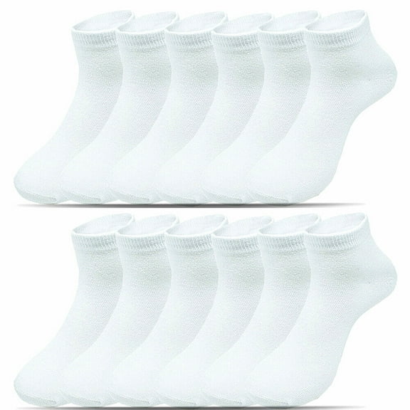 3-12 Pairs Ankle/Quarter Crew Men's White Casual Cotton Socks Low Cut Size 9-13