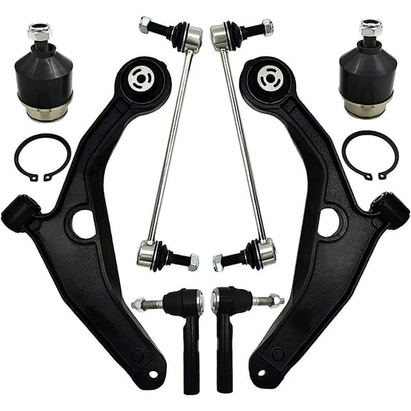 8 PCs Suspension Kit Front Lower Control Arms w/Ball Joints Sway Bars Outer Tie Rods Replacement for 2009-2015 Dodge Journey