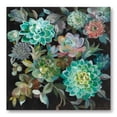 thumbnail image 1 of Gango Home Decor Modern Teal and Black Floral Succulents Adult Decor; 1 - 12" x 12L Un-Framed Prints, 1 of 3