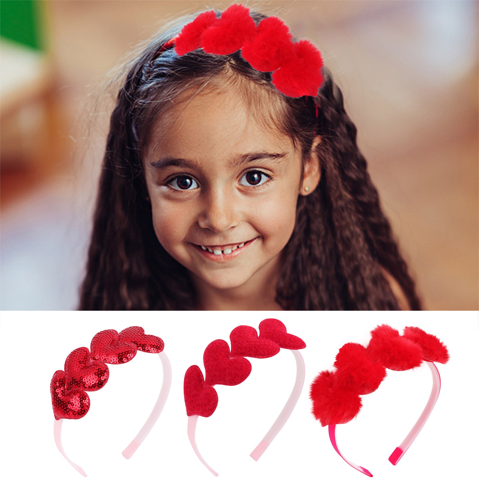 All Hair Types Children's Headband Small Peach Heart Buckle Retro Sweet ...