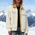 thumbnail image 2 of Enjoytime Womens Winter Jacket Solid Color Turndown Collar Zipper Coats Long Sleeve Plus Size Fall Fashion Warm Casual Outerwear, 2 of 8