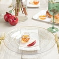 thumbnail image 3 of PLASTICPRO Disposable Hammered Plastic Plates with Gold Trim Fancy Dinner Plate, Clear 9”, 3 of 8