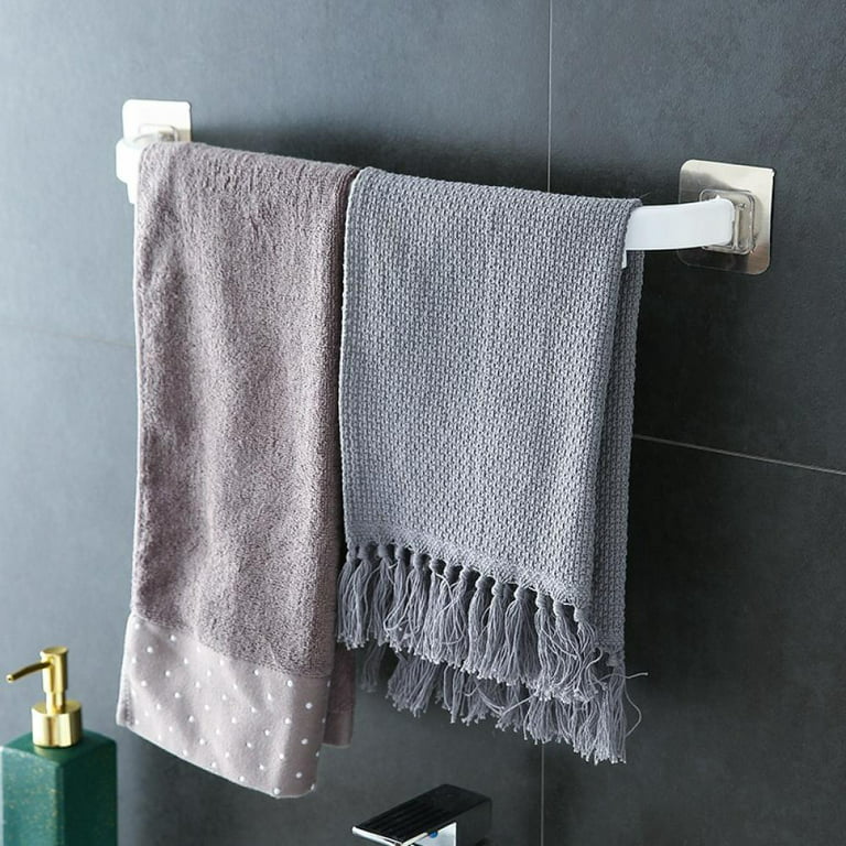 Self Adhesive Towel Rod Towel Bar Stick on Wall Bath Towel Holder Rail Rack Kitchen Bathroom, Pink, Size: 43.5