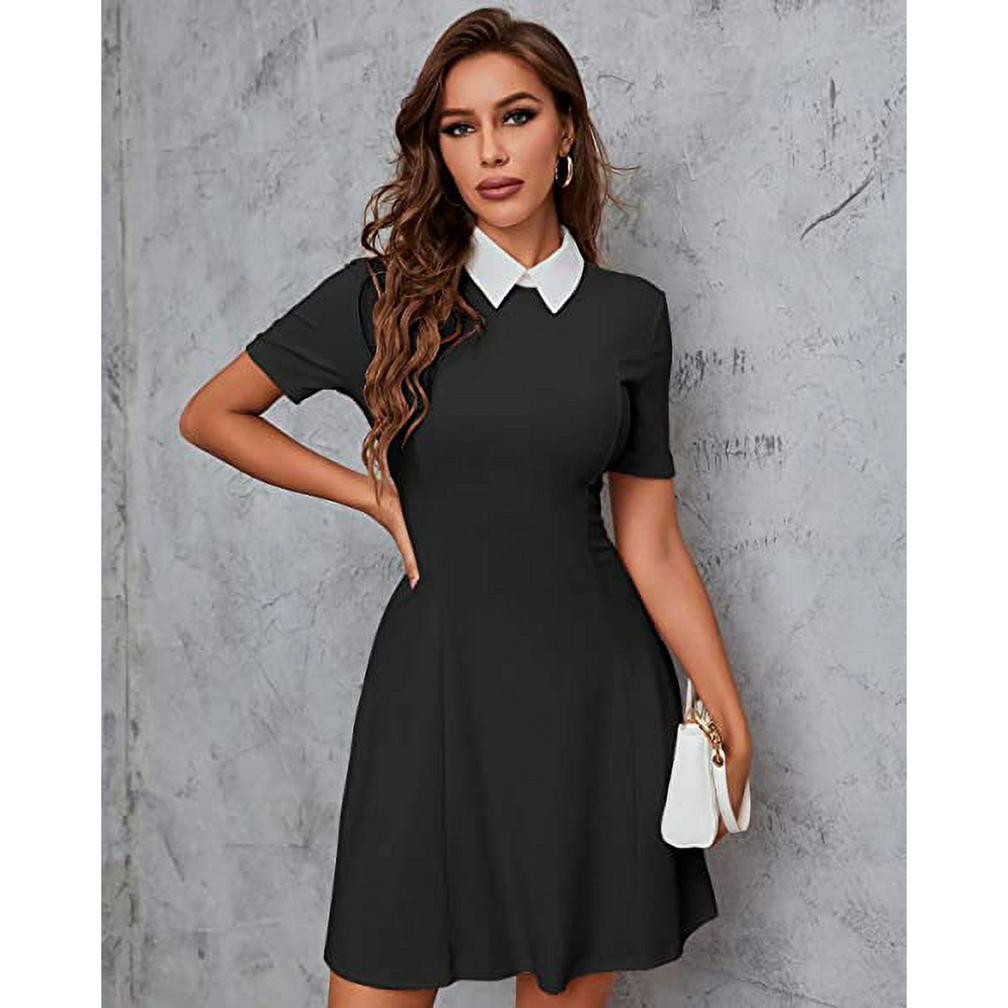 Black peter pan dress hot sale