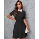 thumbnail image 2 of Vestidos Addam de miércoles con vuelo y mangas largas y cuello Peter Pan para mujer negro XL, 2 of 4