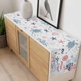 thumbnail image 4 of Navy Blue Coastal Table Runner - 36 Inch Long, Kitchen Dining Table Runner Dresser Scarves, Coral Turtle Starfish Jellyfish Farmhouse Decor for Coffee Tables Wedding Party Banquet, 4 of 8