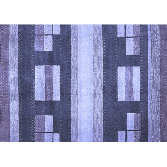 Ahgly Company Indoor Rectangle Abstract Blue Modern Area Rugs, 8' x 10'