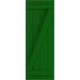 thumbnail image 5 of Ekena Millwork 21 1/2"W x 63"H True Fit PVC Four Board Joined Board-n-Batten Shutters w/Z-Bar, Viridian Green (Per Pair - Hardware Not Included), 5 of 8