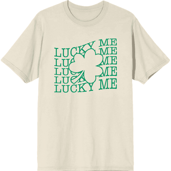 Lucky Me St. Patrick's Day Adult Short Sleeve Tee-Small-Off-White