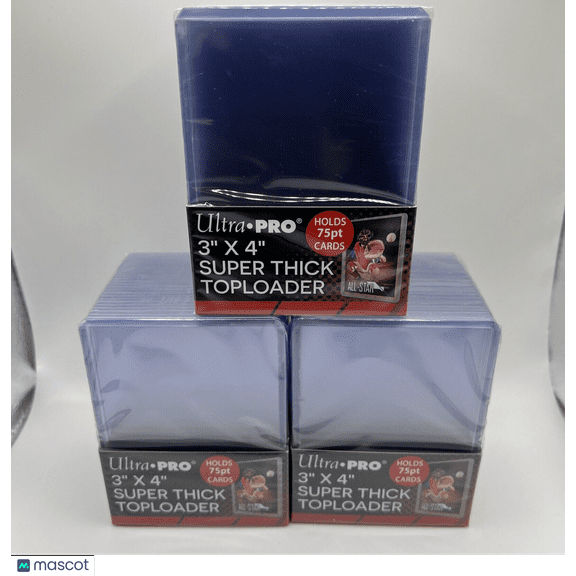 Ultra Pro 3X4 Super Thick 75pt Toploaders 3 Packs of 25 for up to 75pt Cards