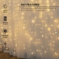 Merkury Innovations Indoor Curtain Lights, Warm White LEDs, 3 Flashing