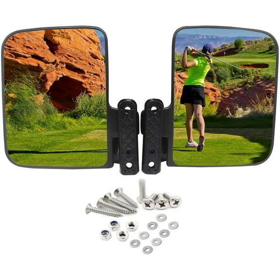 WLOOD Golf Cart Side Mirrors, Adjustable Golf Cart Mirror Universal Fit for Club Car, EzGo, Yamaha, Star …