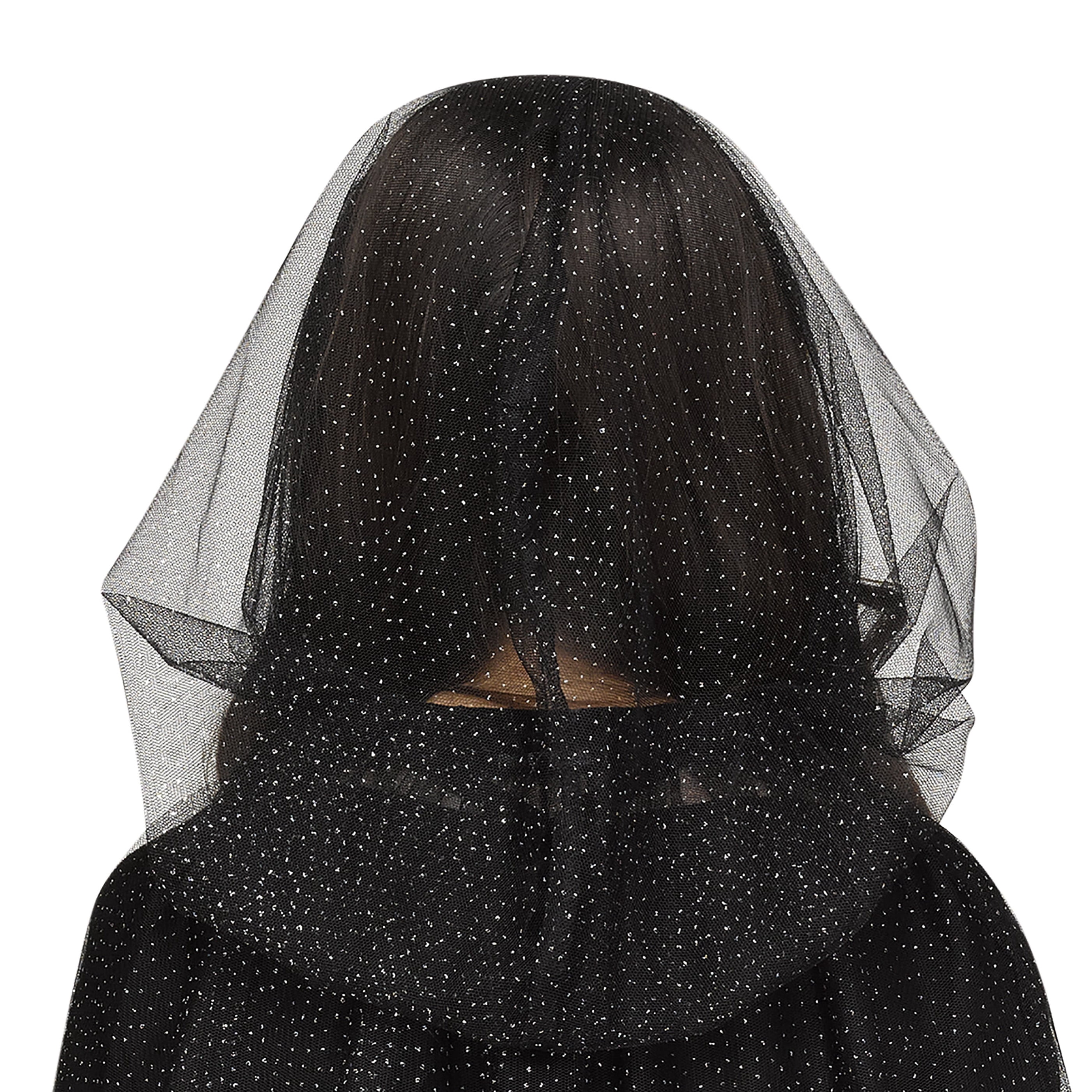 Hooded Sparkle Cape Costume Accessory for Children, Black, M-XL, Halloween by Way To Celebrate