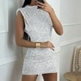 thumbnail image 2 of Lorytime Sequin Bodycon Dress for Women Mini Bodycon Gown Solid Cocktail Dresses Sleeveless Party Dresses, 2 of 9