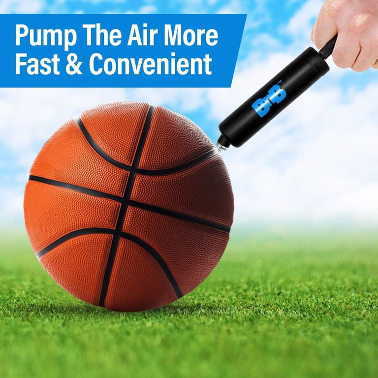 canned air duster with ball needle attached inflating basketball in 1-second bursts