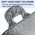 thumbnail image 3 of Tirrinia Hood Wearable Fleece Blanket with Sleeves for Adult Women Men, Super Soft Comfy Plush Functional TV Blanket Throw Cuddly Wrap Cover for Bed Sofa and Lounge Chair Couch, Gray, 3 of 7