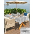 thumbnail image 5 of Outdoor Tablecloths with Umbrella Hole & Zipper, Vintage Slate Gray 60 x102 Inch Rectangle Tablecloths, Farmhouse Florals Leaf Coastal Sweet Home Waterproof Table Cloth, Patio Table Covers, 5 of 8