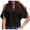 Black, variant on Women's Off Shoulder Top Short Sleeve V Neck Casual Blouse Loose Party Vacation Holiday Shirt, Hot Pink L